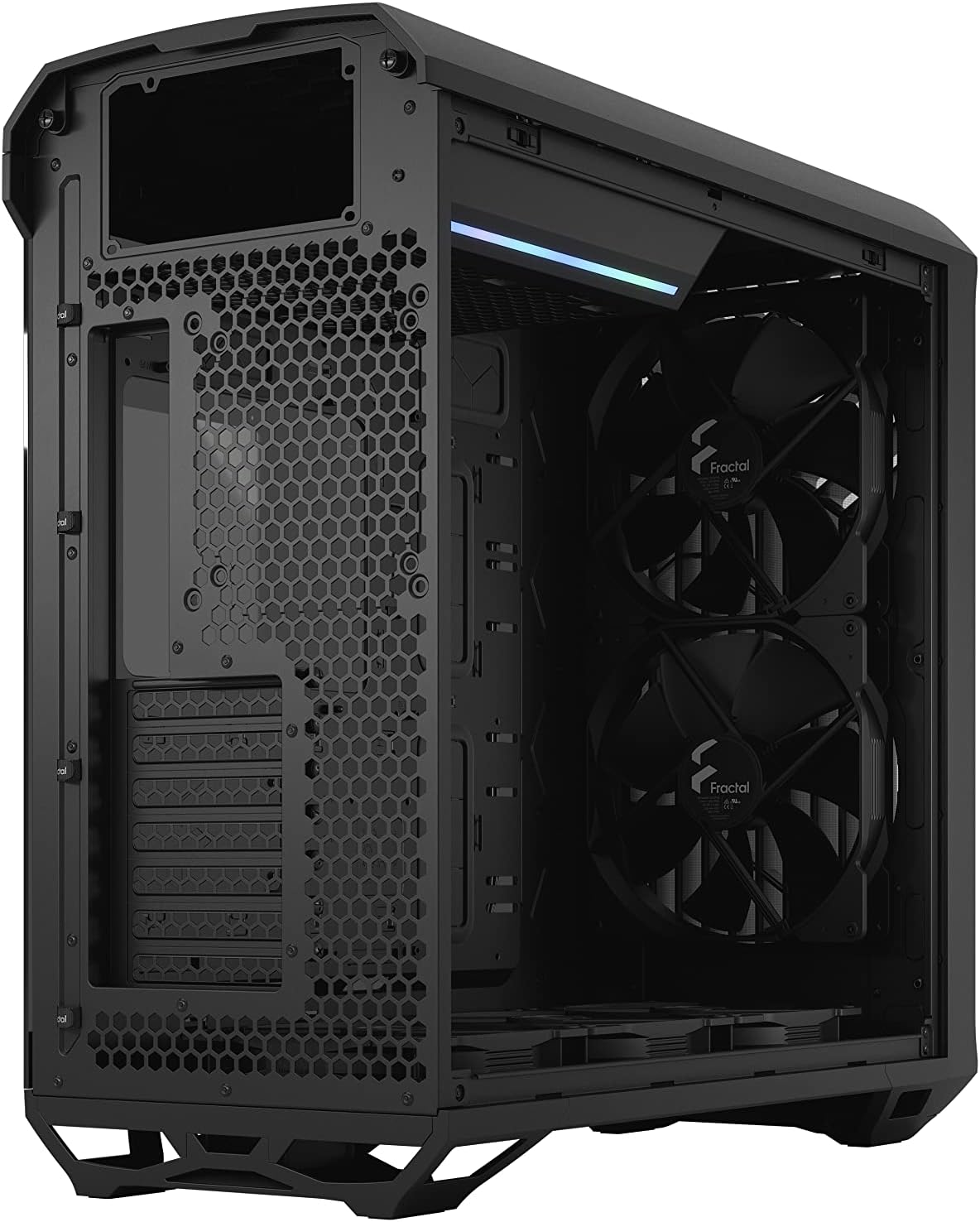 Fractal Design Torrent Black - Light Tint Tempered Glass Side Panel - Open Grille for Maximum air Intake - Two 180mm PWM and Three 140mm Fans