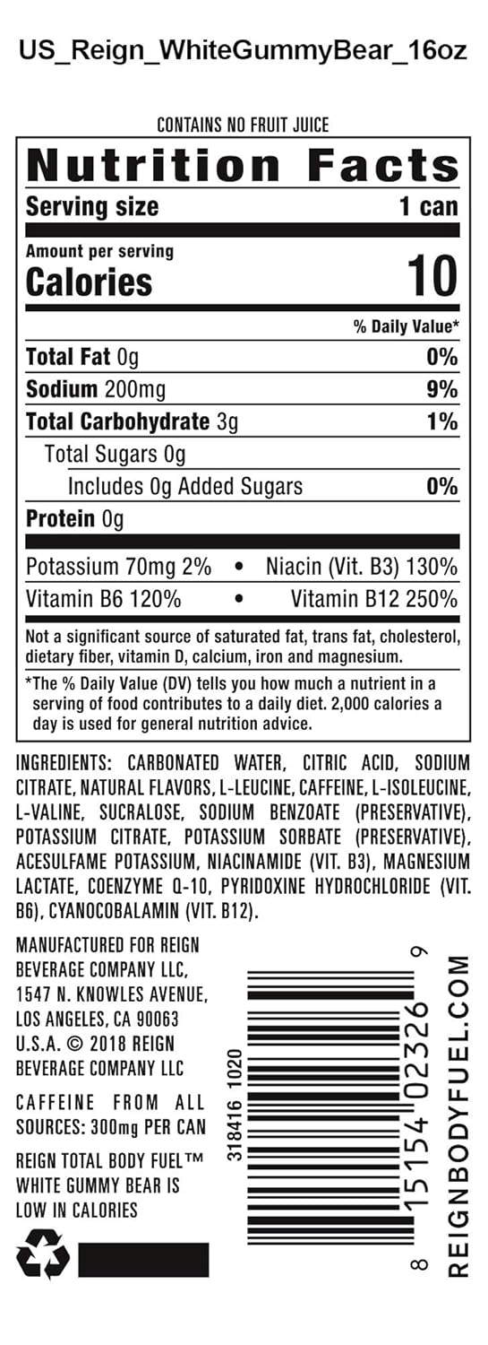 Reign Total Body Fuel, Orange Dreamsicle, Fitness & Performance Drink, 16 Fl Oz (Pack of 12)