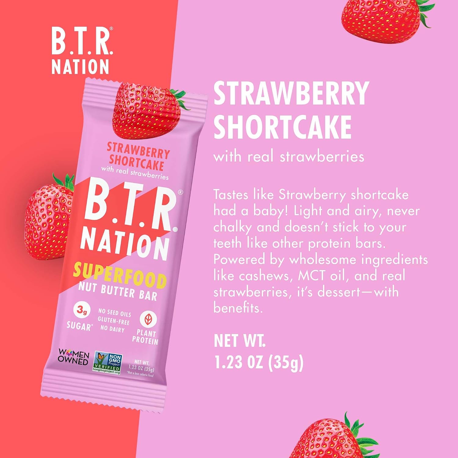 B.T.R Nation - Superfood Protein Bar Dark Chocolate - Vegan - 12 Bars