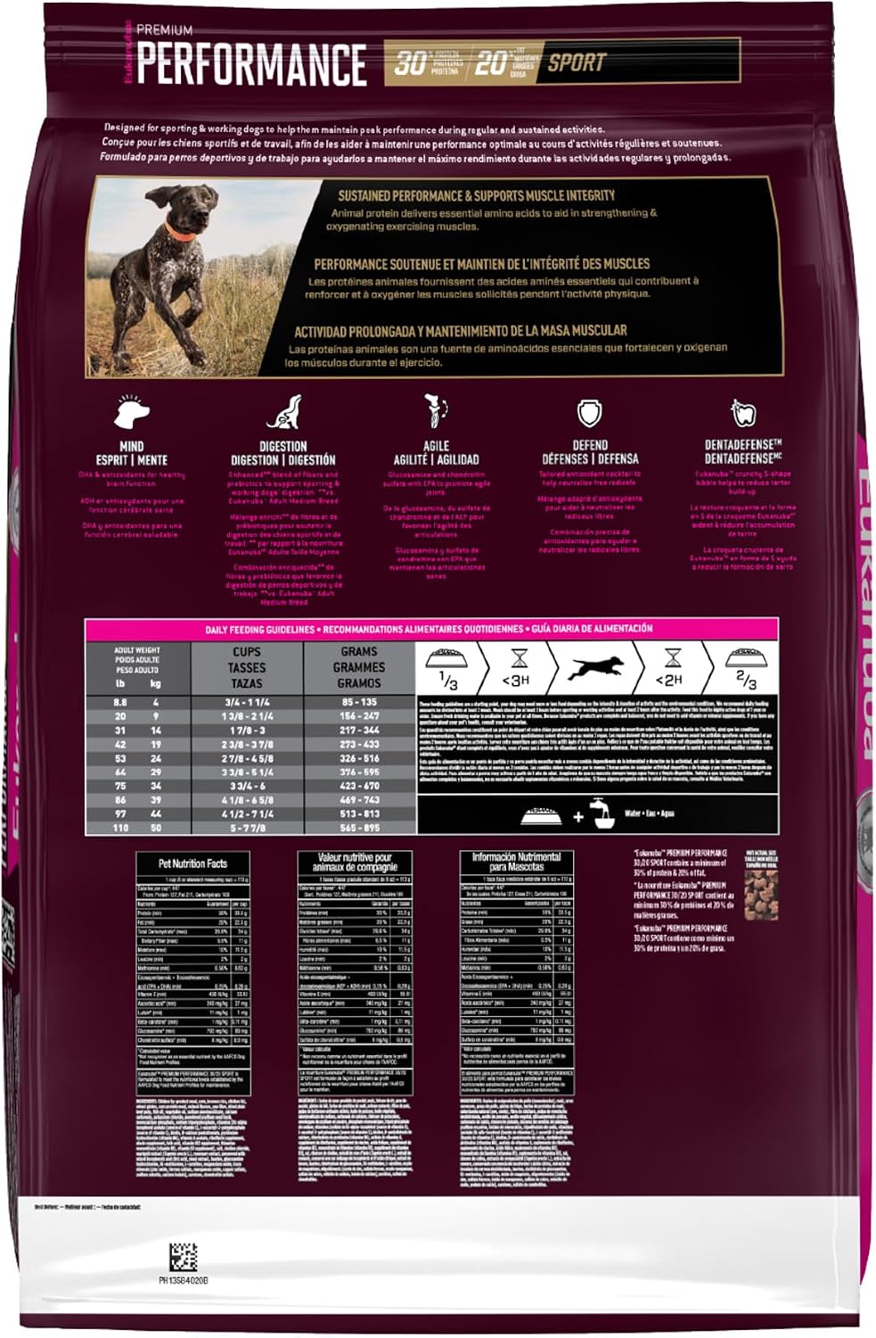 Eukanuba Adult Premium Performance 30/20 Sport Dry Dog Food, 28 lb Bag