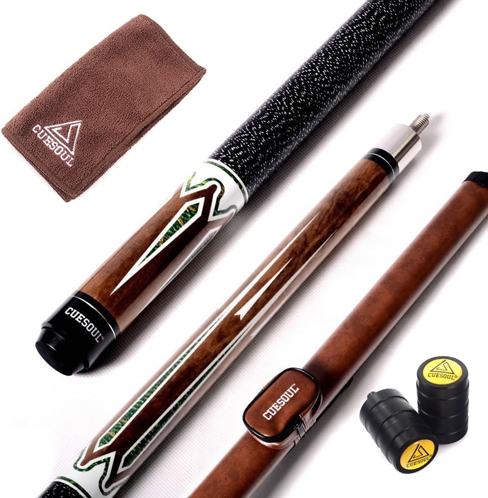 CUESOUL 58 Inch 19oz/20oz Maple Billiard Stick Pool Cue Set 11.5mm/13mm Tip[Weight Adjustable]