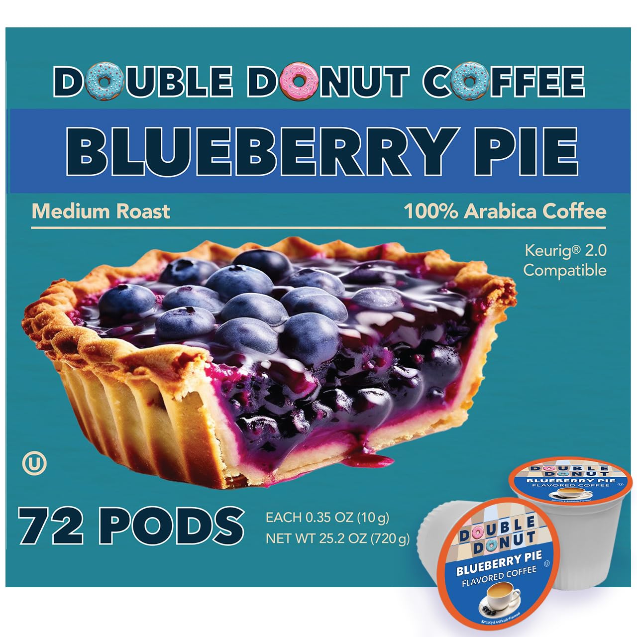 Double Donut Coffee Breakfast Blend Coffee Pods, Light Roast Coffee in Recyclable Single-Serve Pods for Keurig K Cups Brewer Machines, 80 Count Bulk Pack, original version