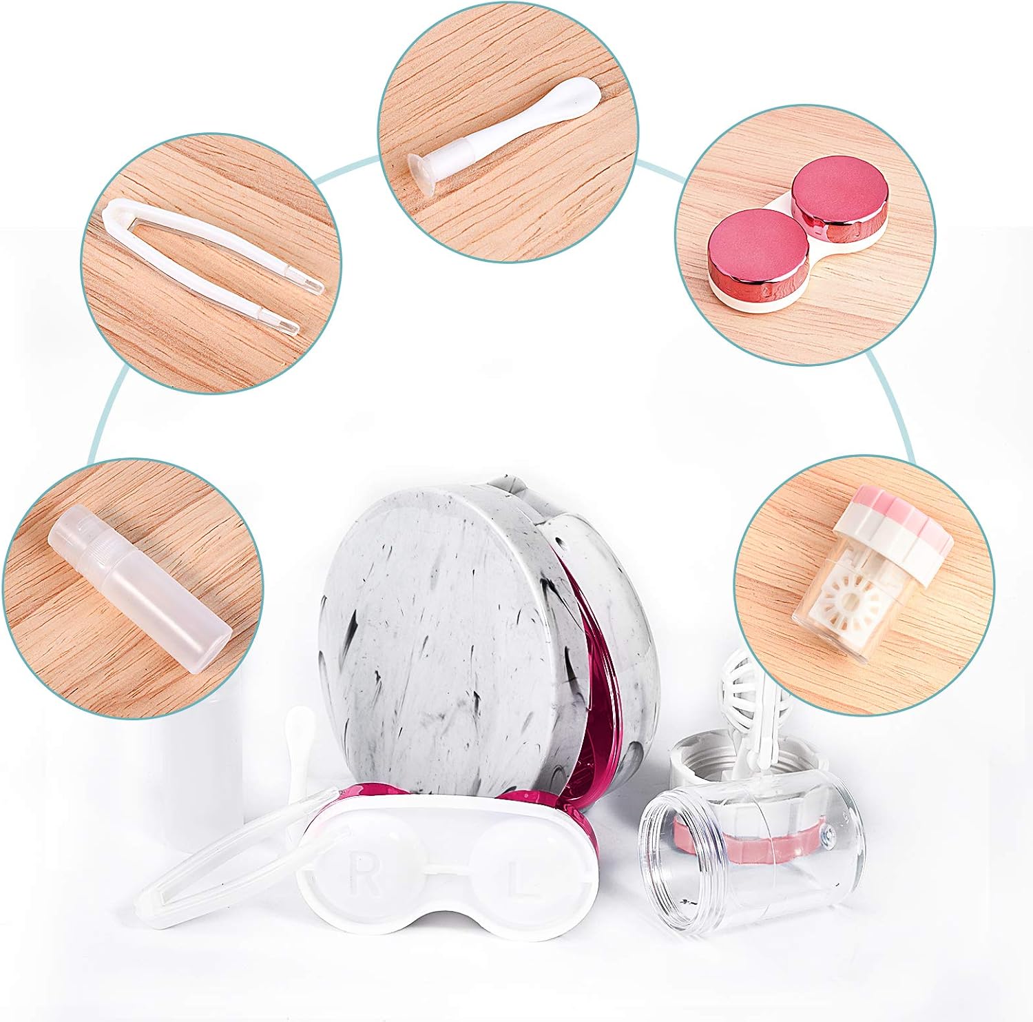 Lasiyanor Contact Lens Travel Kit with Cleaner Washer