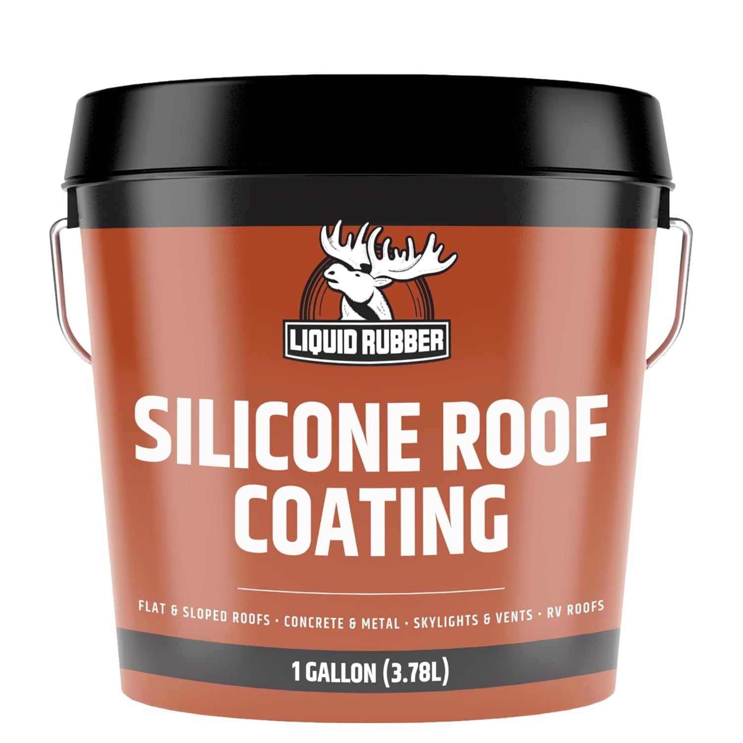 Liquid Rubber Silicone Roof Coating UV-Reflective Coating, White, 4 Gallon | Solar Reflective, One-Coat Sealant for Flat, Low-Slope, Metal, Concrete, EPDM and TPO Roofs. No Primer Needed Except EPDM/TPO