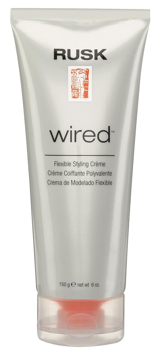 RUSK Wired Flexible Styling Cream - Frizz Control Hair Styling Products for Textured Definition & Pliable Hold - Flexible Hair Cream for All Types (6 oz)