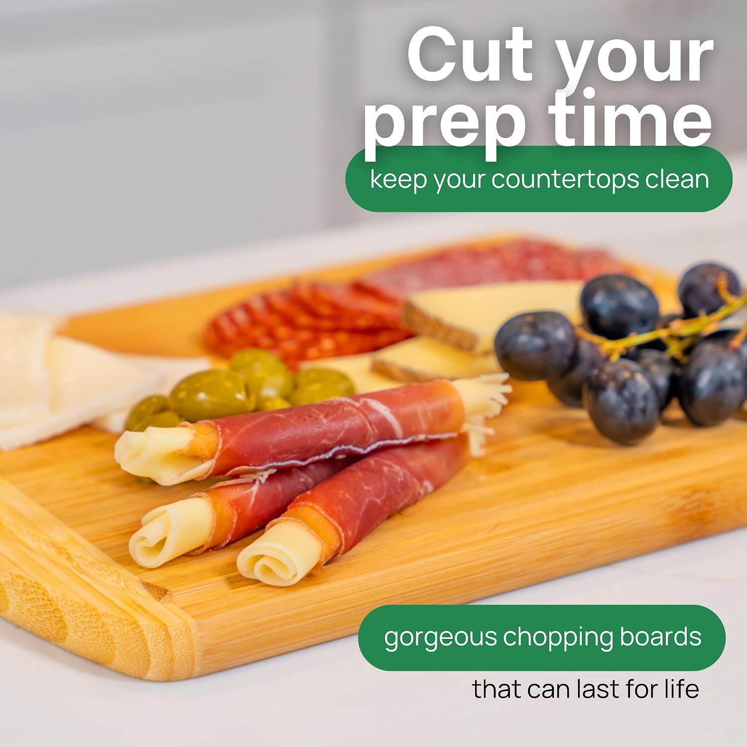 INDESTRUCTABLE Bamboo Cutting Board (Extra Large) with Vertical Grain Strength Technology - Non Toxic, Spacious and Lightweight 18" XL Chopping Board Gift - Replacements for Life