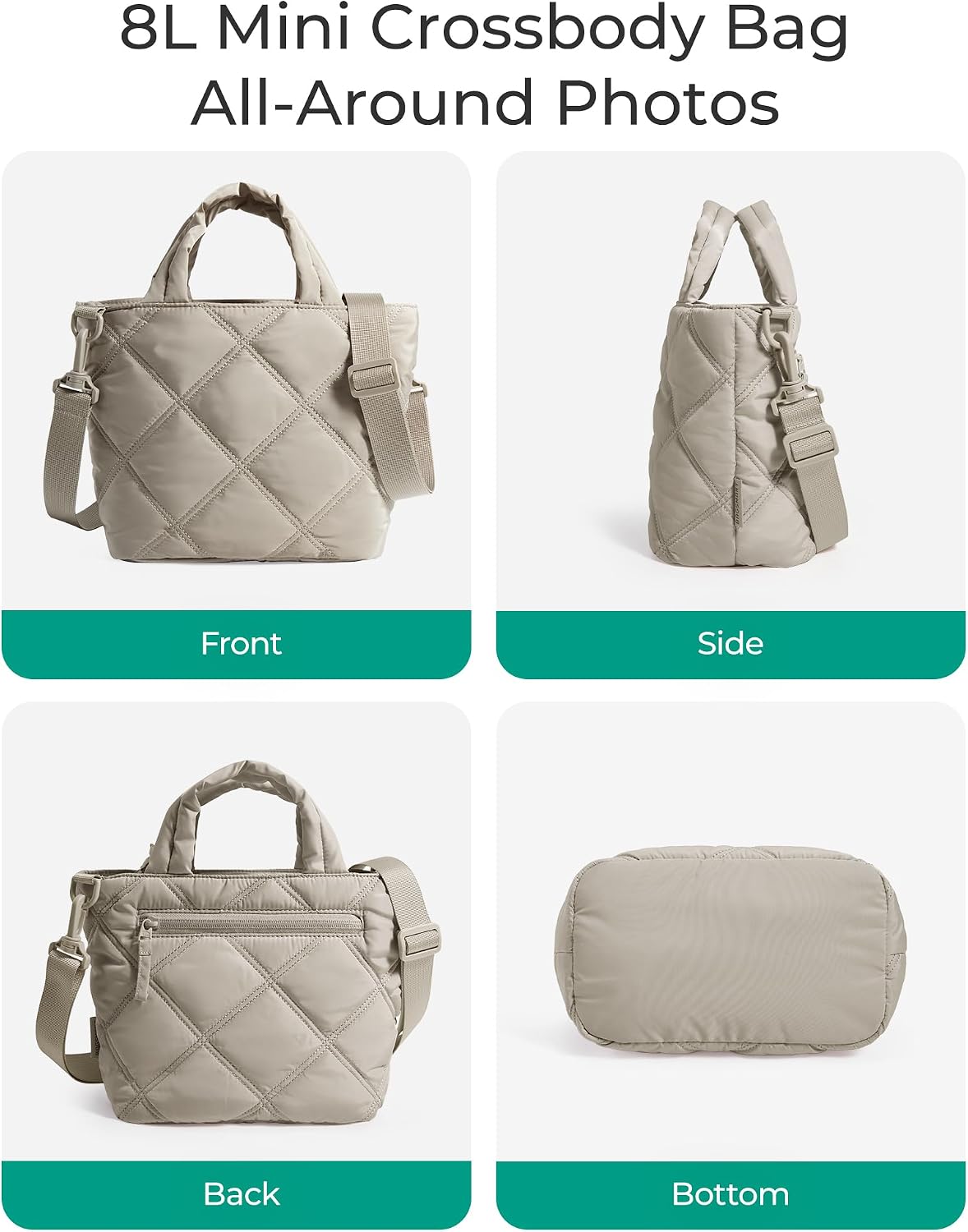BAGSMART Crossbody Bags for Women, Lightweight Purses for Women, Quilted Puffer Tote Handbags for Daily Use,Shop,Travel