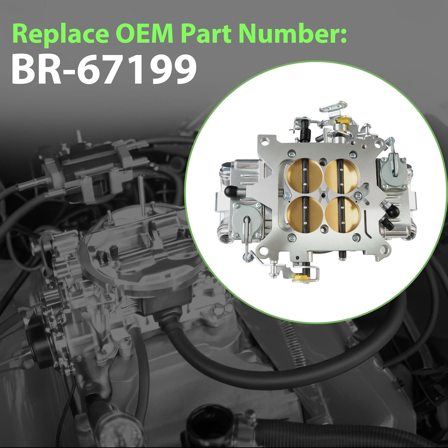 BR-67199 Carburetor for Holley 650 Cfm Race Series Mechanical Secondary Carburetor 4 Barrel 4150 Square Bore No Choke Dual Inlet