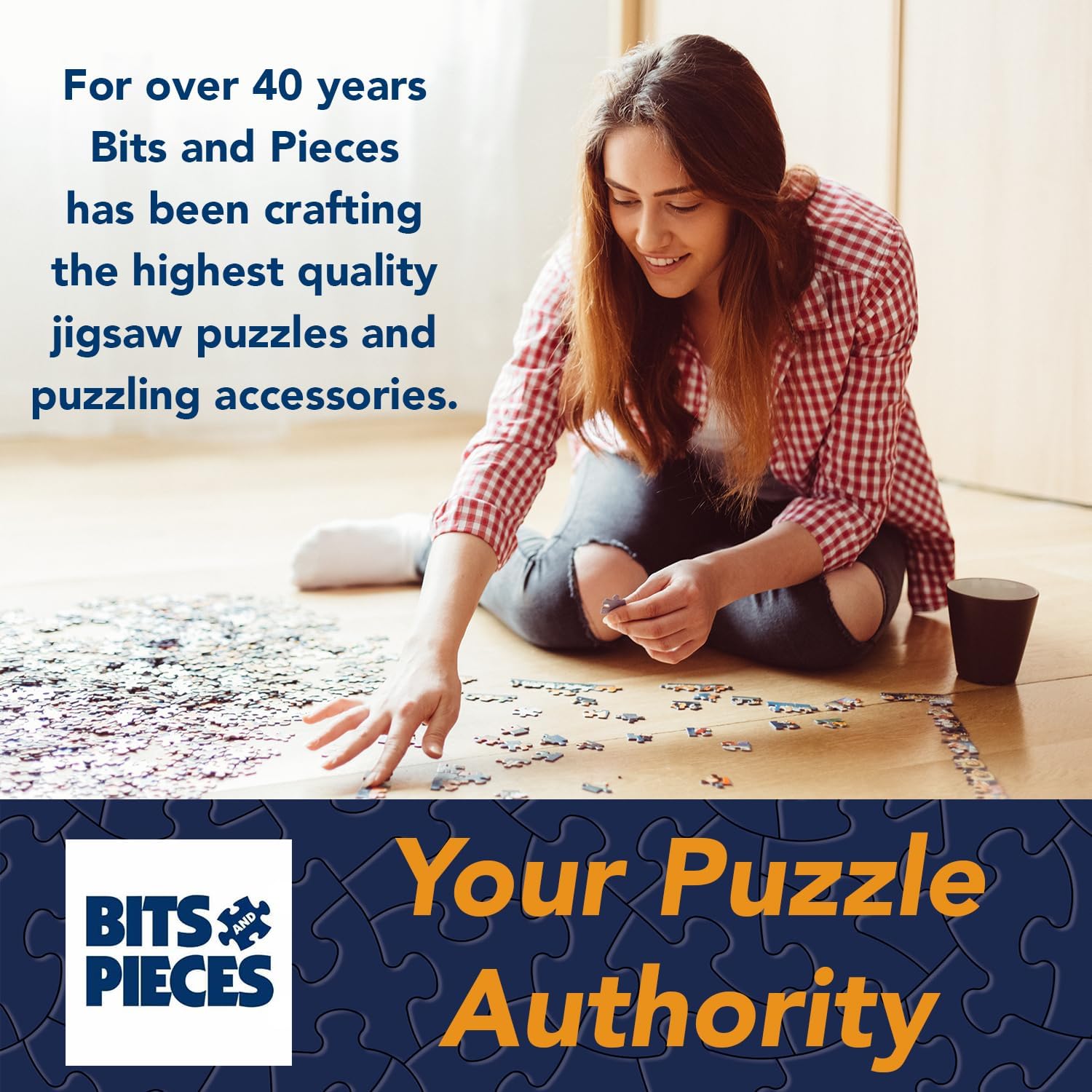 Bits and Pieces Puzzle Table Portable Puzzle Board - Adjustable Rotating Puzzle Table with Wheels and Cover