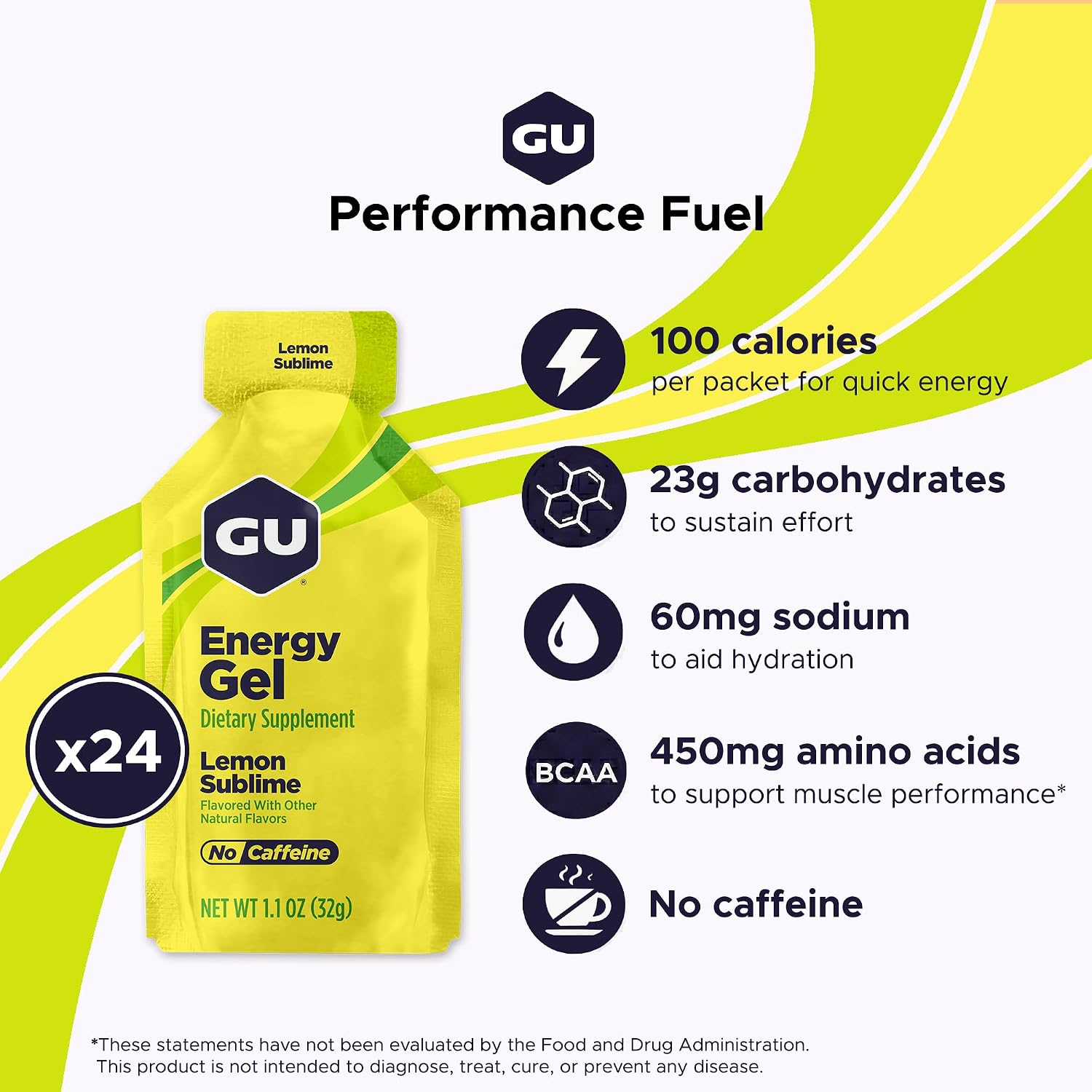 GU Energy Original Sports Nutrition Energy Gel, Vegan and Dairy-Free On-the-Go Energy for Any Workout, Vanilla Bean, 8-Count