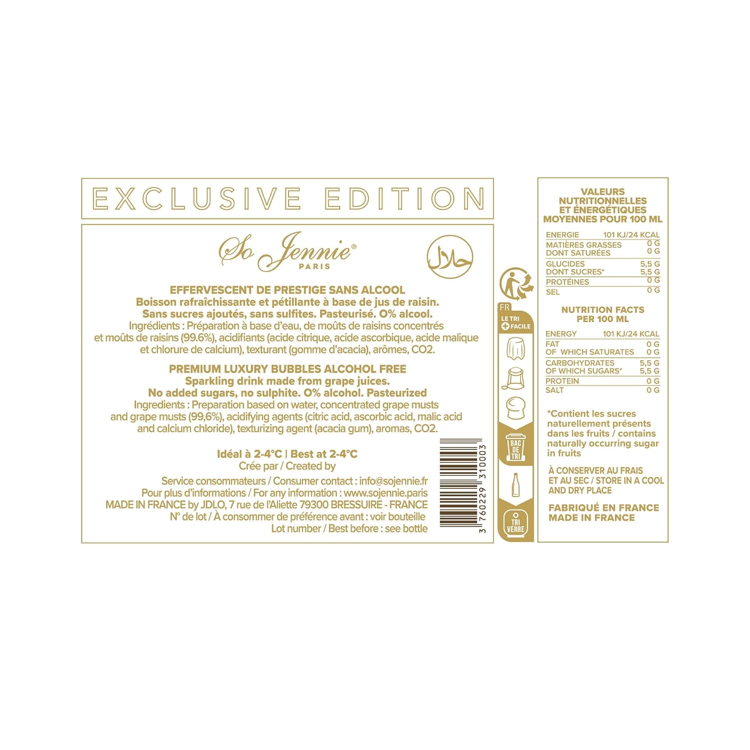 Non-Alcoholic Rosé Wine Sampler - 4 Bottles (25.4 Fl Oz Each) So Jennie Sparkling, Le Petit Chavin, Pierre Zéro Signature