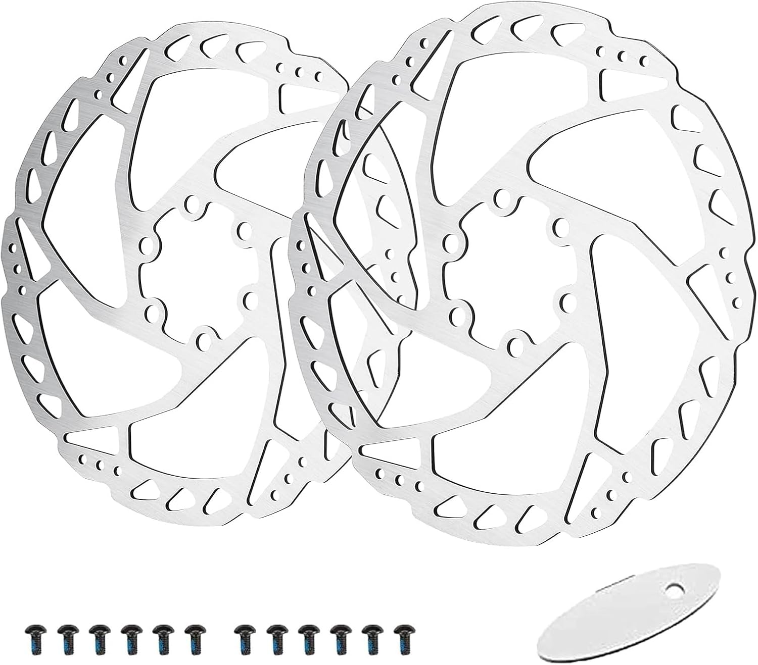 Bike Disc Brake Rotor Kit, 180mm Disc Brakes Rotors with 12 Bolts l.It fit in Many Brands of Disc Brake Caliper and Match for MTB, Road Bike, E-Bike