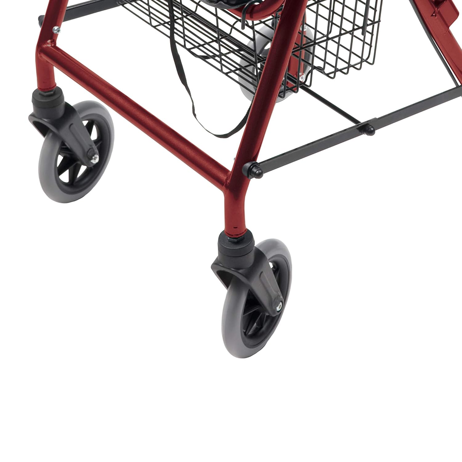 Lumex Walkabout Lite Hemi Rollator, Short & Lightweight Walker, Low 20" Seat, Burgundy