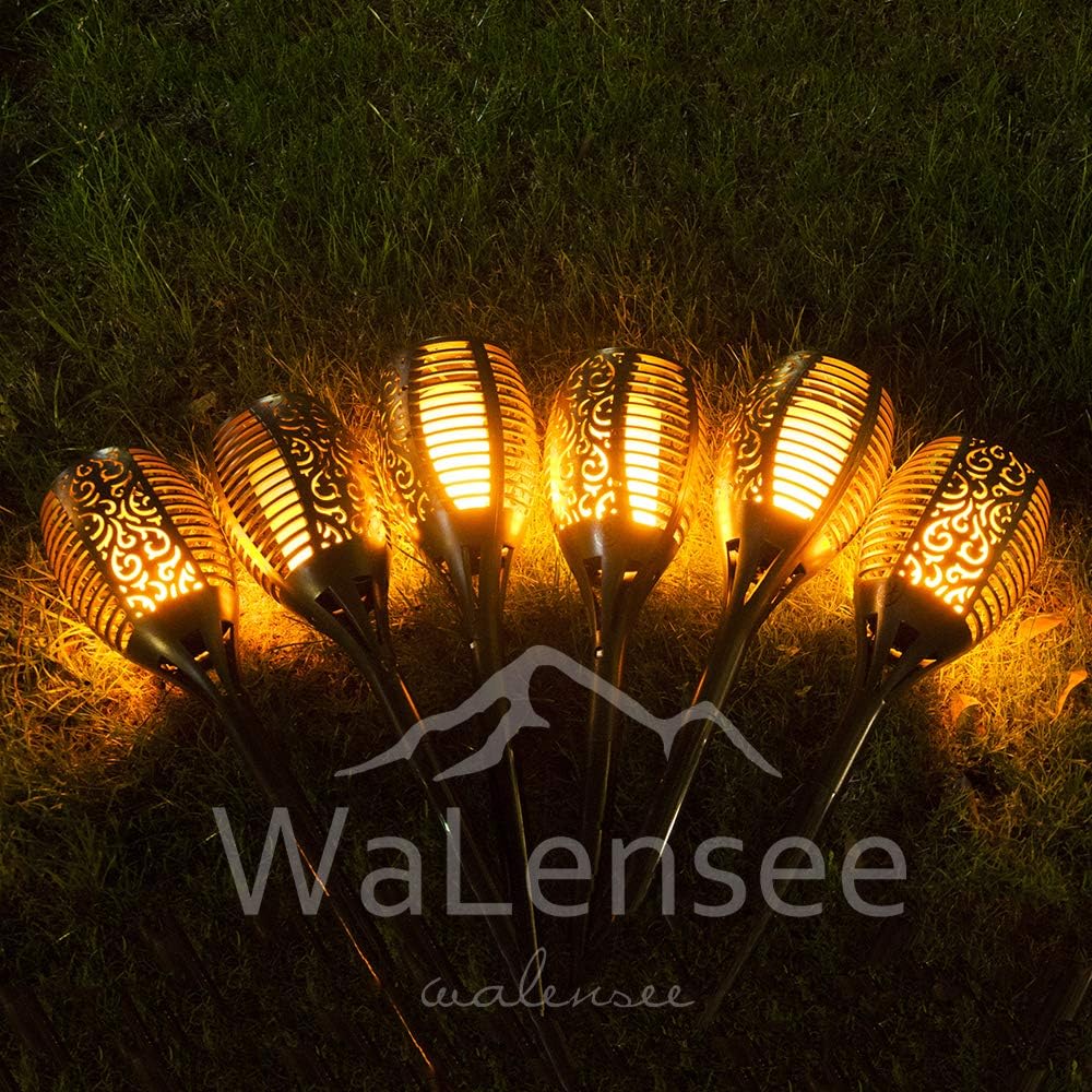 Walensee Solar Lights Outdoor Upgraded 43"(1 PACK) 96 LED Waterproof Flickering Flames Torch Lights Outdoor Solar Spotlights Landscape Decoration