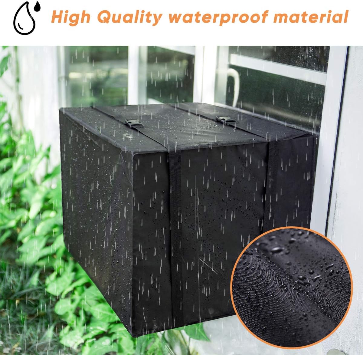 Luxiv Window AC Unit Cover Outdoor, Black Waterproof AC Cover 21X16X15 In