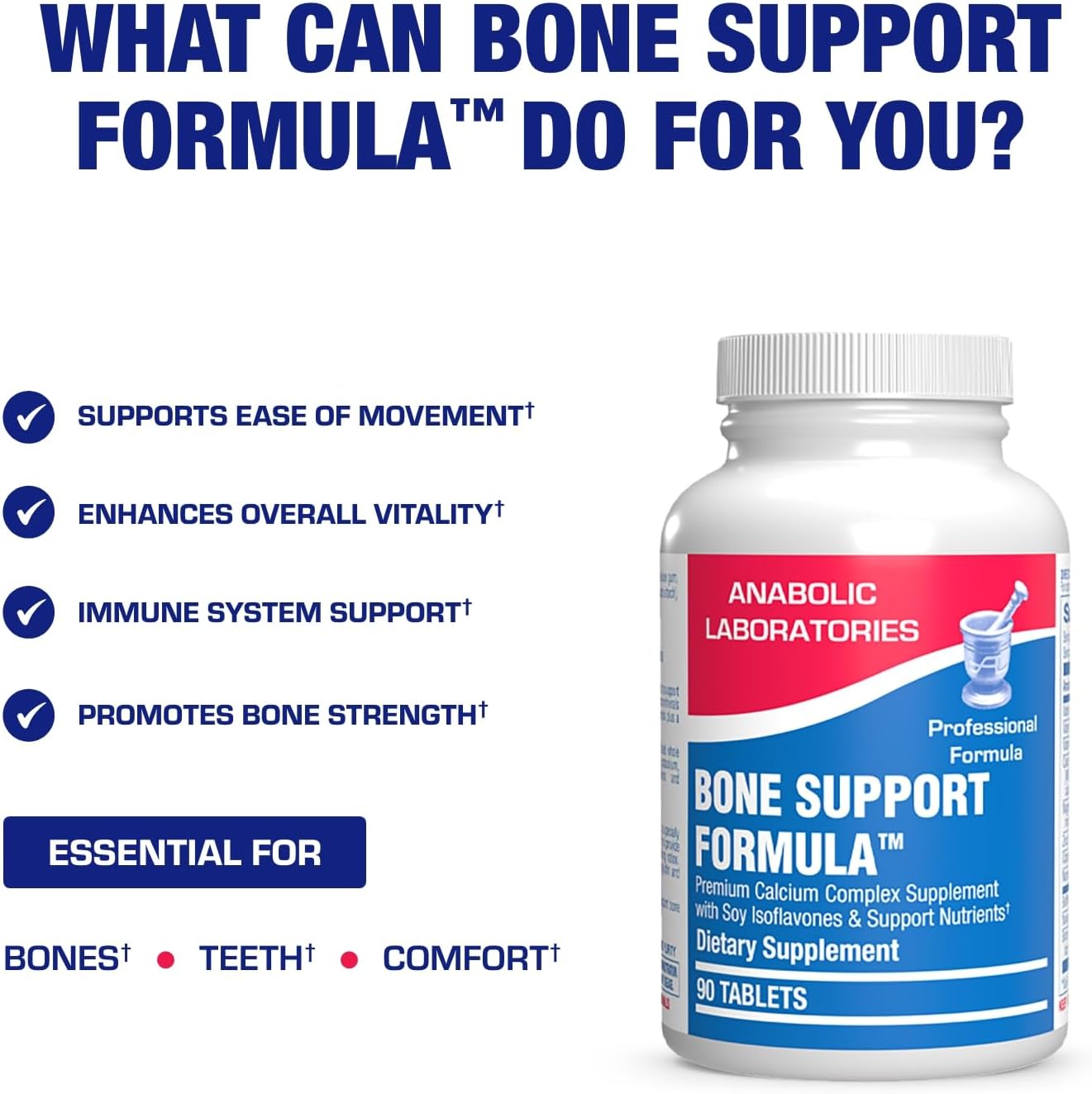 Clinical Calcium Complex Bone Supplement - Restorative Calcium Magnesium Zinc D3 Supplement for Bone Health Strength & Density Support with