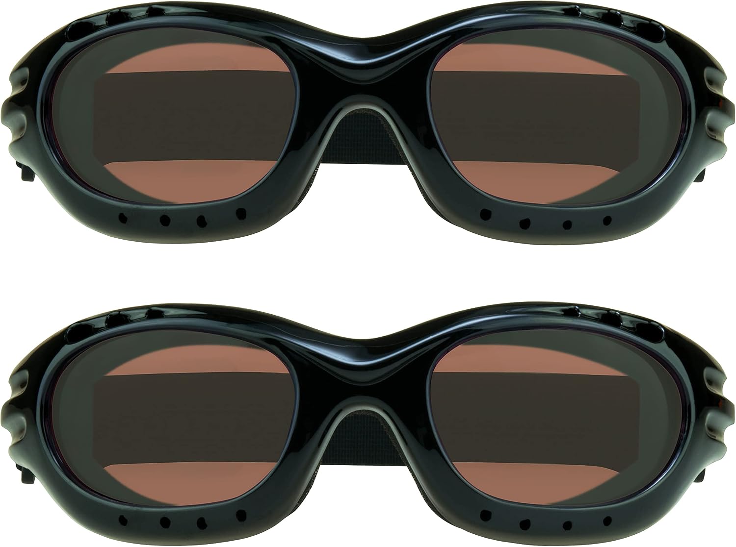 Bikershades Motorcycle Safety Riding Goggles Men Women. Polarized Lens, Smoke, Mirrored Blue or Orange, Clear Yellow Lenses