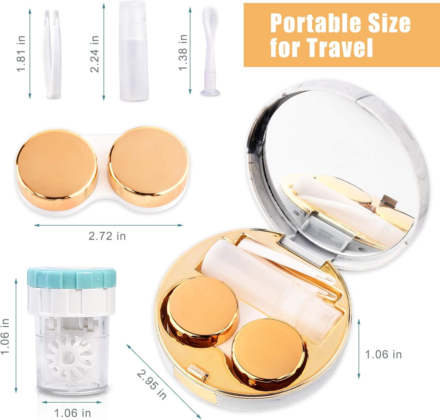 Lasiyanor Contact Lens Travel Kit with Cleaner Washer