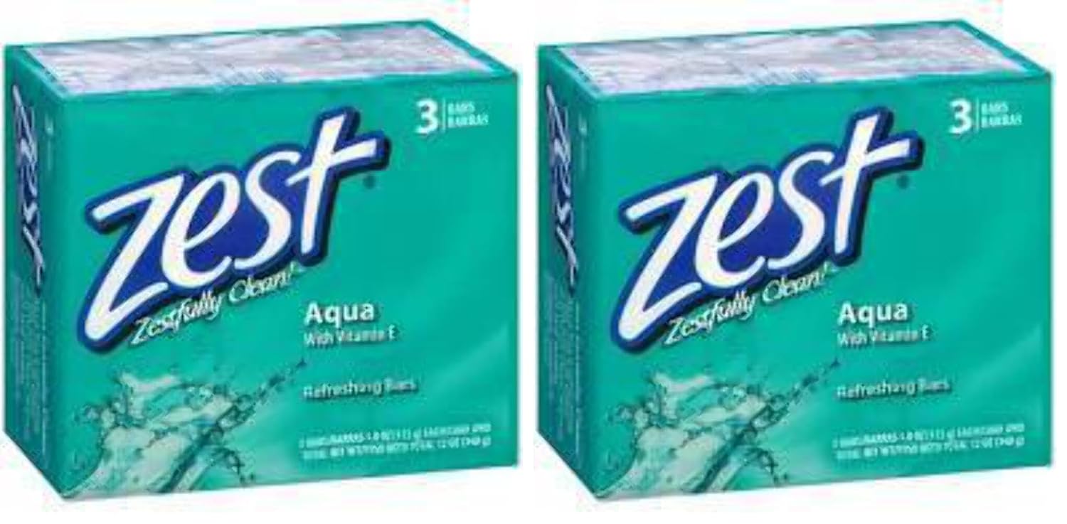 Zest 8-Bar Bath Size Soap, Aqua, 4 Ounce per bar, 8 bars, 32 Ounce