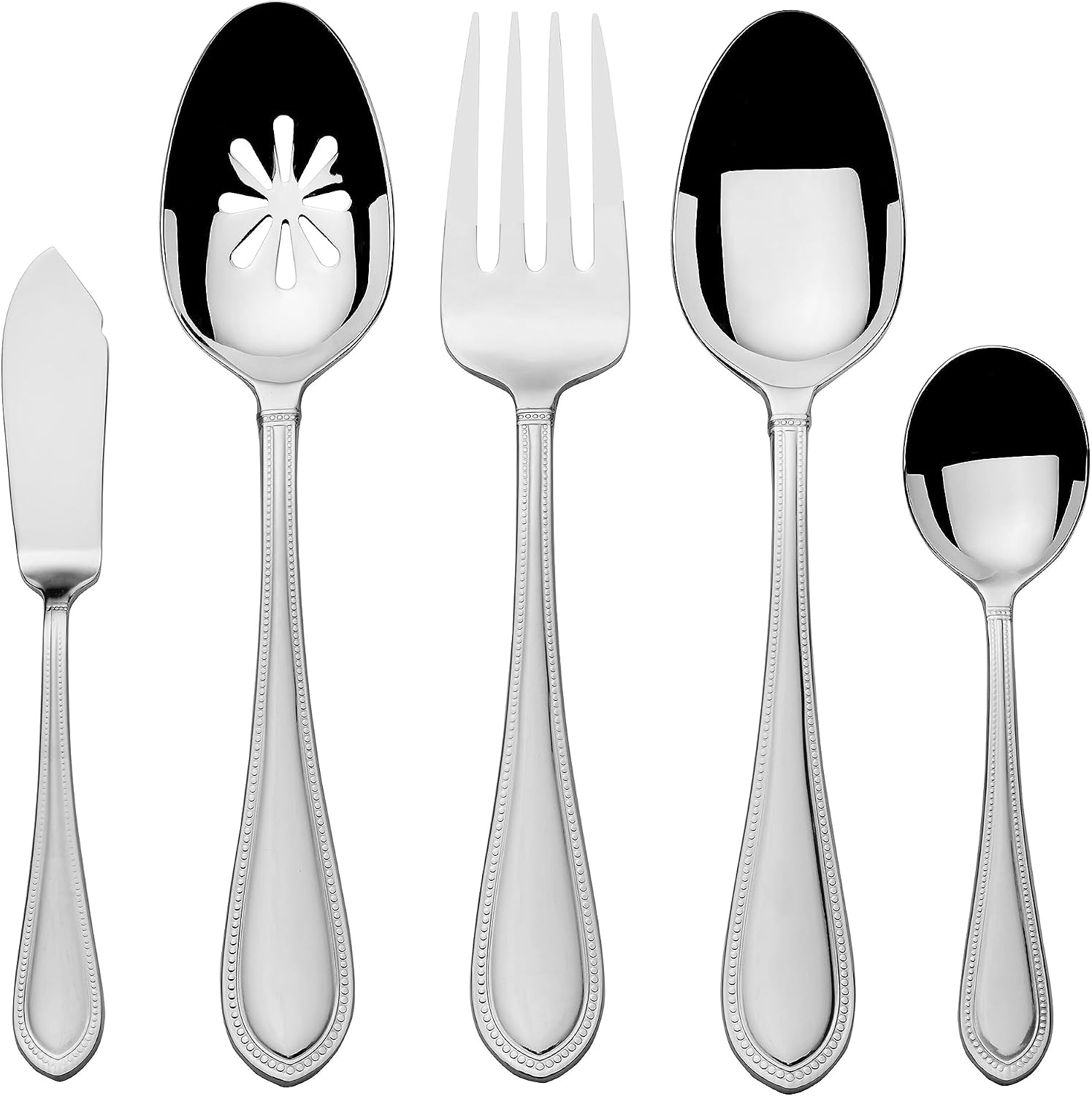 Mikasa, Virtuoso Frost Flatware Service for 12, 65 Piece Set, 18/10 Stainless Steel, Silverware Set with Serving Utensils