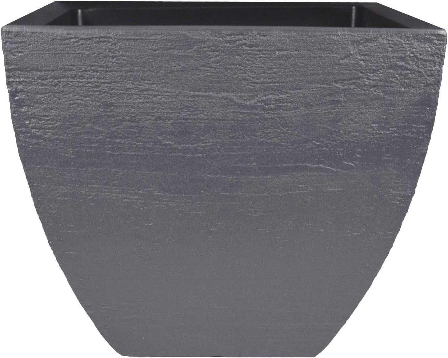 Tusco Products MSQ16BK Modern Square Garden Planter, 16-Inch, Black
