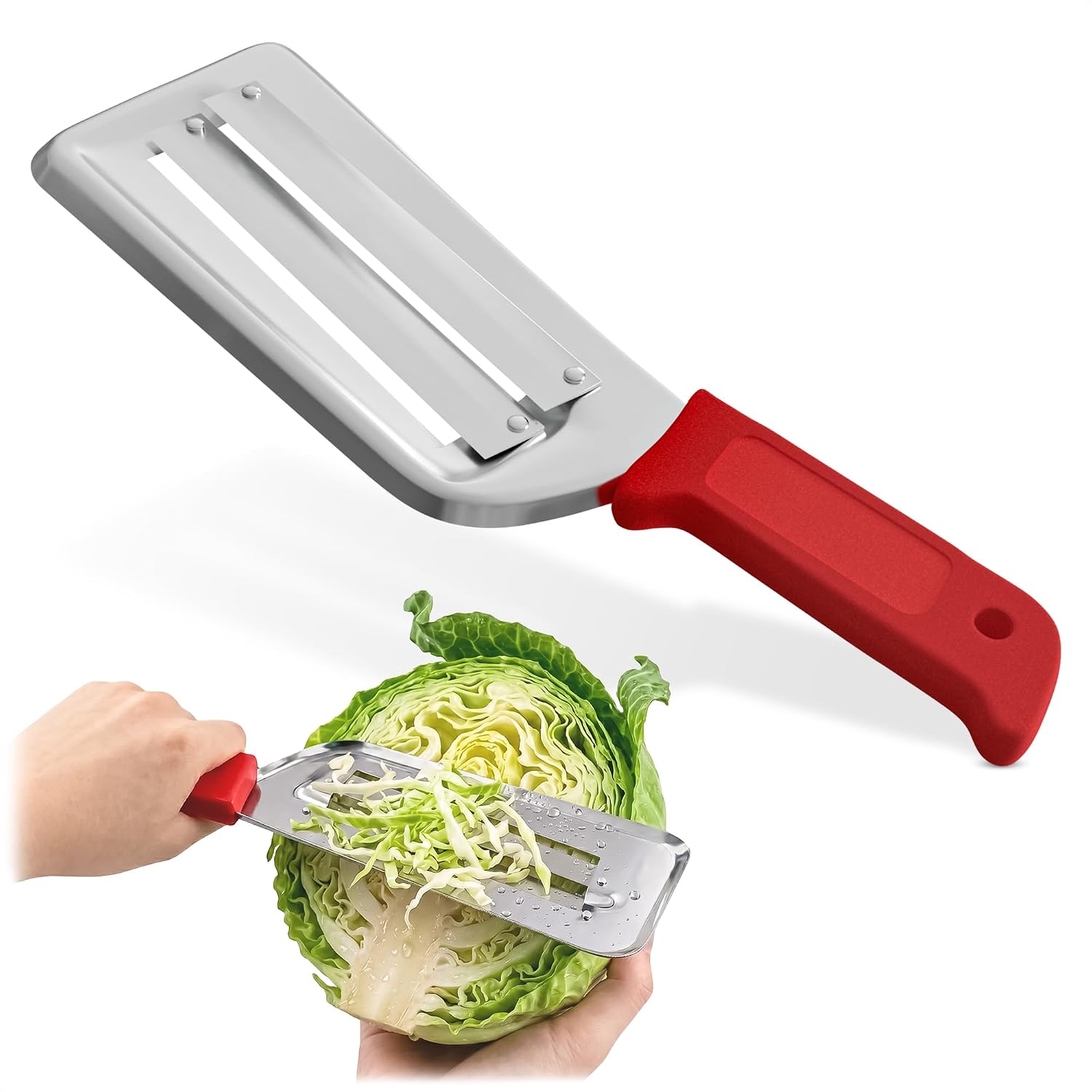 Cabbage Shredder with Dual Blade, 11.8 Inch Stainless Steel Slicer | Cabbage Knife for Faster Coleslaw Prep