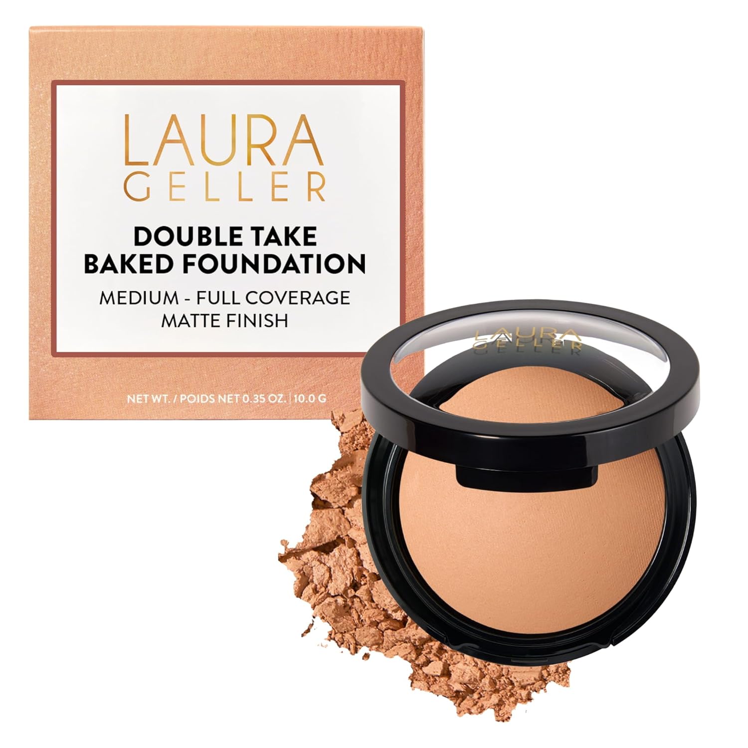 LAURA GELLER Baked Double Take Powder Foundation, Matte Finish – Fair