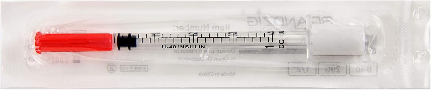 Brandzig U-40 Pet Insulin Syringes 29G 1cc 1/2" 100-Pack
