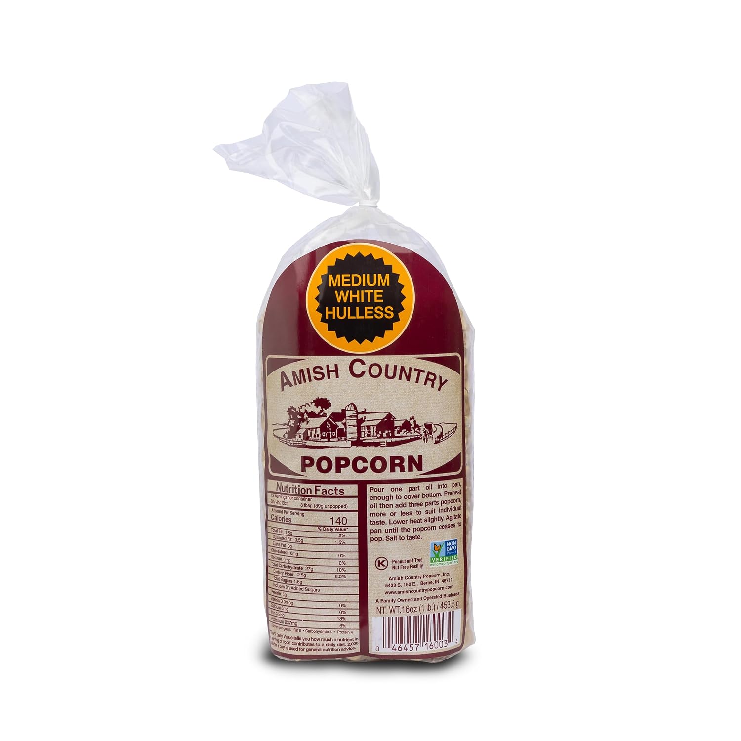 Amish Country Popcorn | 6 lb Bag | Medium White Popcorn Kernels | Old Fashioned, Non-GMO and Gluten Free (Medium White - 6 lb Bag)