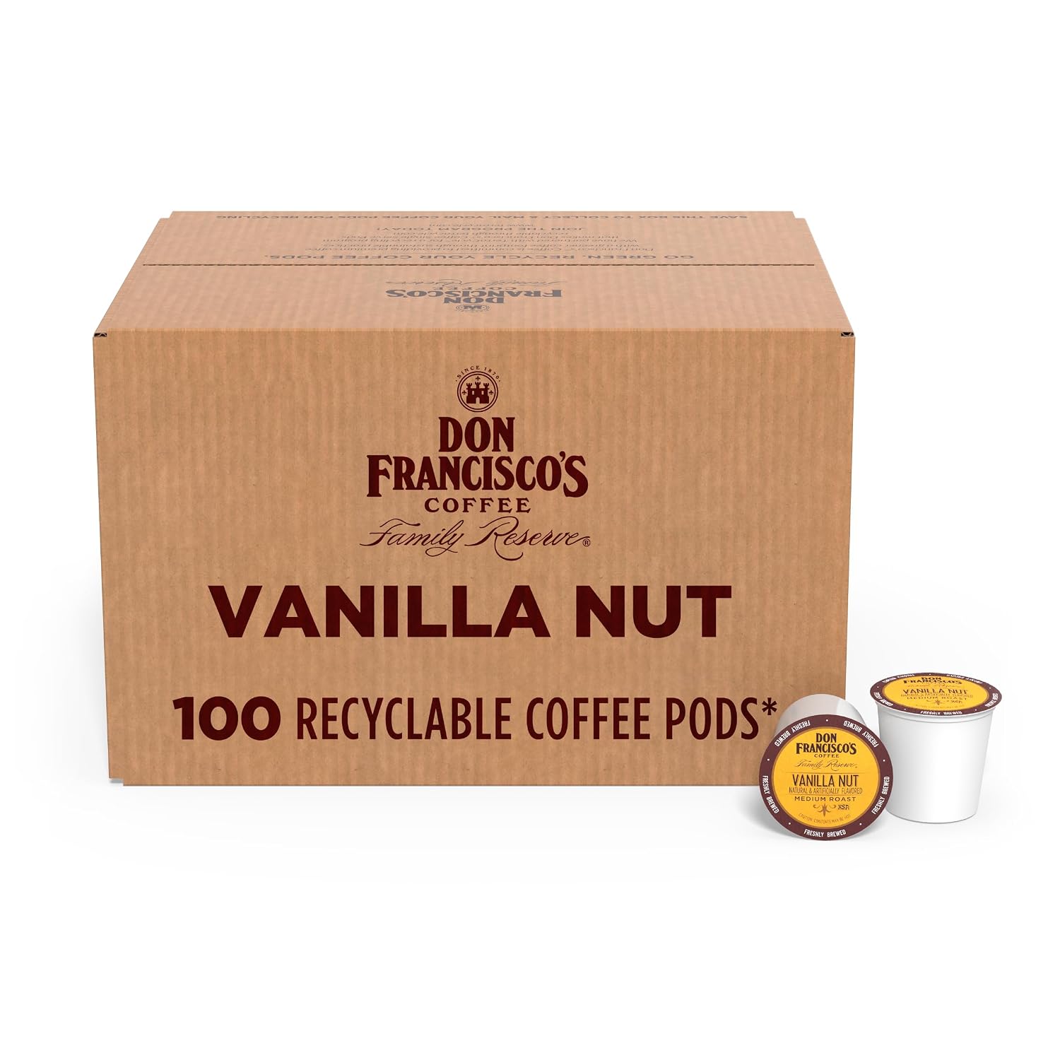 Don Francisco's Hawaiian Hazelnut Coffee Pods, Medium Roast, 24ct | Compatible with Keurig Coffee Pod Brewers, 100% Arabica Coffee, Convenient Single Serve Brewing, Fresh Brew in Every Cup