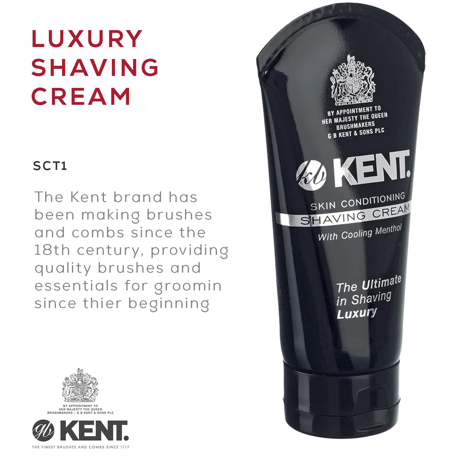 Kent SB2 Shaving Soap Puck Refill for Men for Shaving Soap Bowl Use with Shaving Brush for Men, Luxury Shave Barber Soap Made with Extracts of Coconut, Sgea, Jaboba Made in England