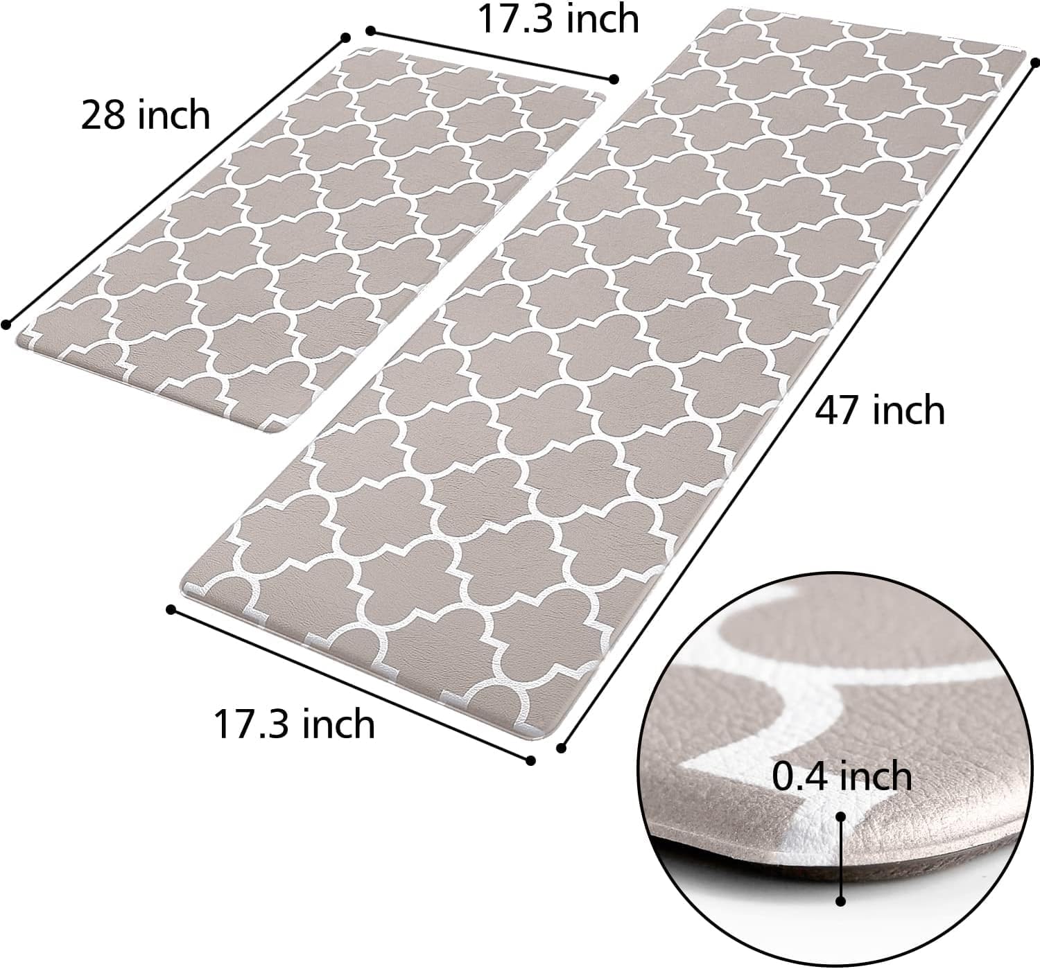 KMAT Kitchen Mat Set of 2,Cushioned Anti-Fatigue Kitchen Mats for Floor