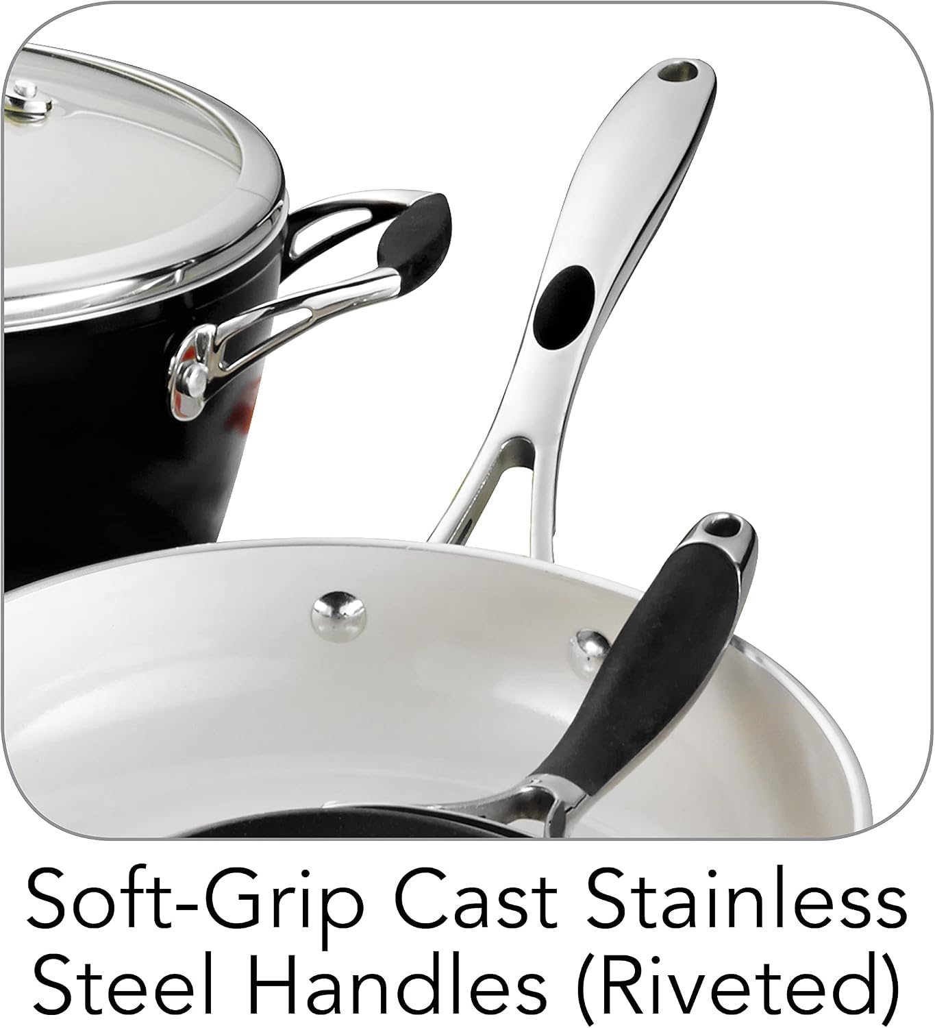 Tramontina Ceramica Deluxe 1.5-Quart Sauce Pan with Glass Lid | Ceramic Non Stick Small Saucepan, Oven-Safe, Metallic Black