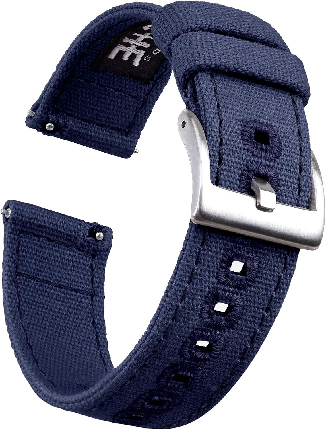 Ritche Christmas Gift Canvas Vintage Quick Release Watch Band 18mm 20mm 22mm 24mm Replacement Watch Straps for Men Women, White Elephant Gifts, Stocking Stuffers for Men, Father's Day gifts