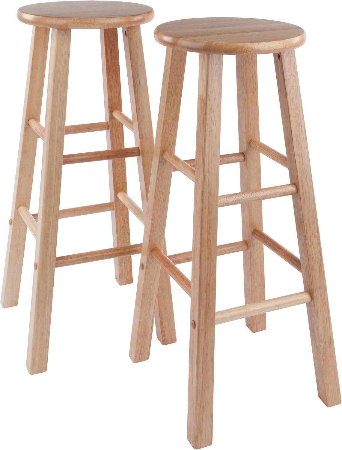 Winsome Element Counter Stools, Natural & White, 24", 2 Piece Set
