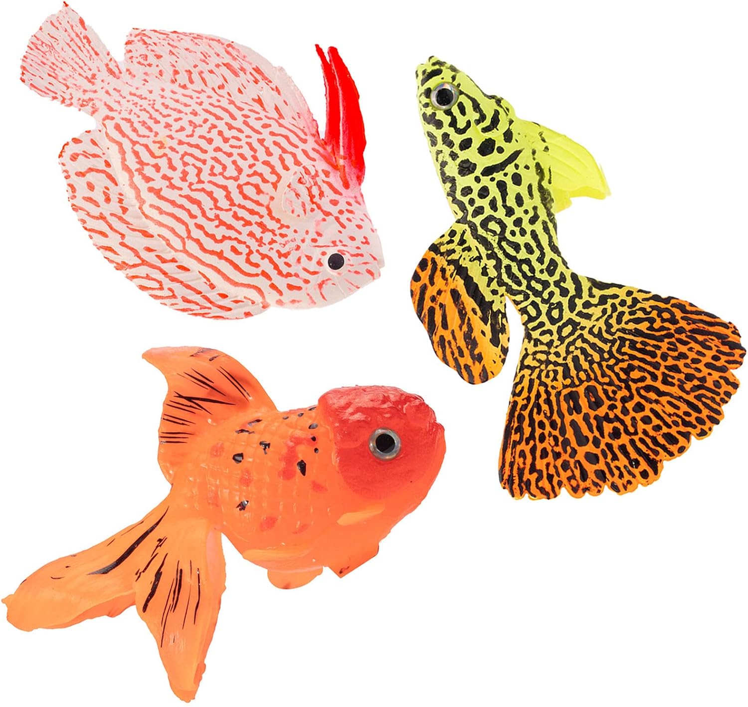 GOOTRADES 3Pcs Artificial Floating Fish for Aquarium Decor | Glowing Effect, Real Looking, Fake Moving Fish for Tank