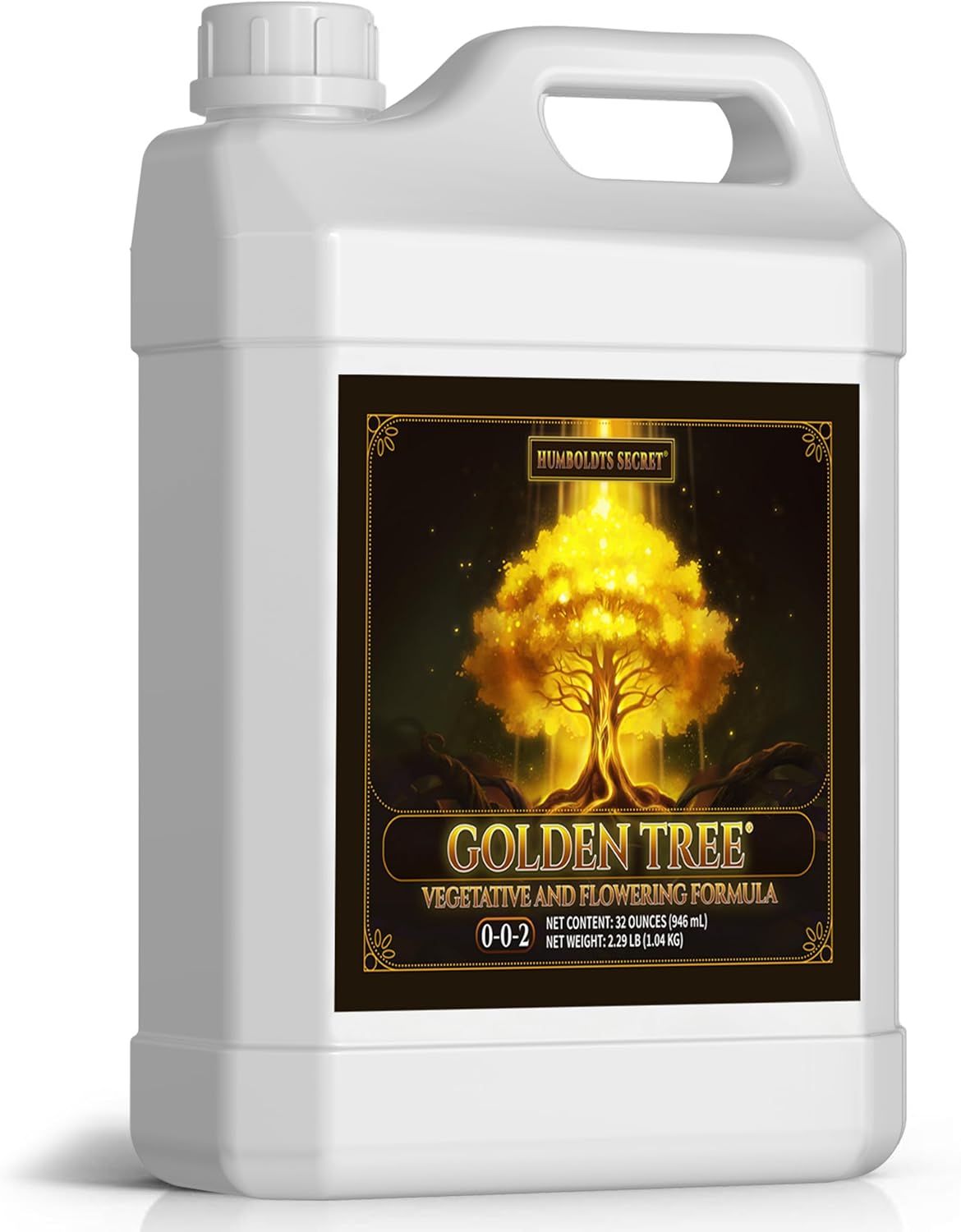 Humboldts Secret Golden Tree Liquid Plant Food | Enhances Growth Indoors or Outdoors | All-in-One Plant Nutrients for Vegetables, Trees, Flowers, Fruits, Roses, Lawns, Tomatoes | 16 Ounce
