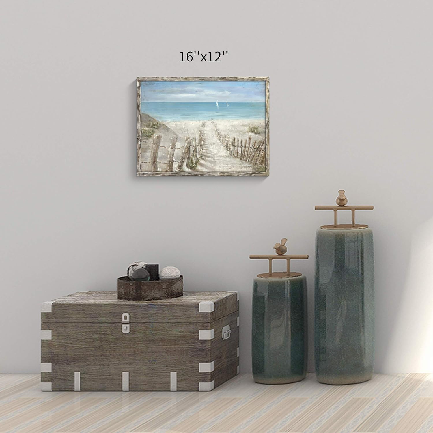 Hardy Gallery Ocean Wave Canvas Wall Art Coastal Decor 16x11 Inch