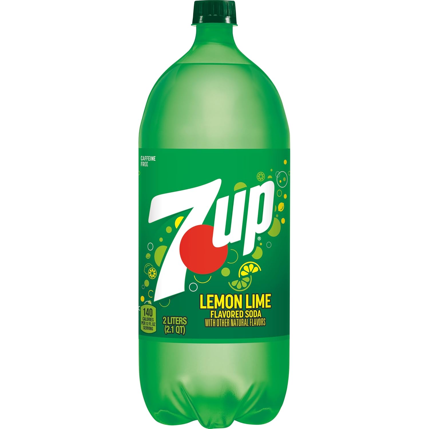 7UP Lemon Lime Soda, Naturally Flavored and Caffeine Free, 2 Liter Bottle