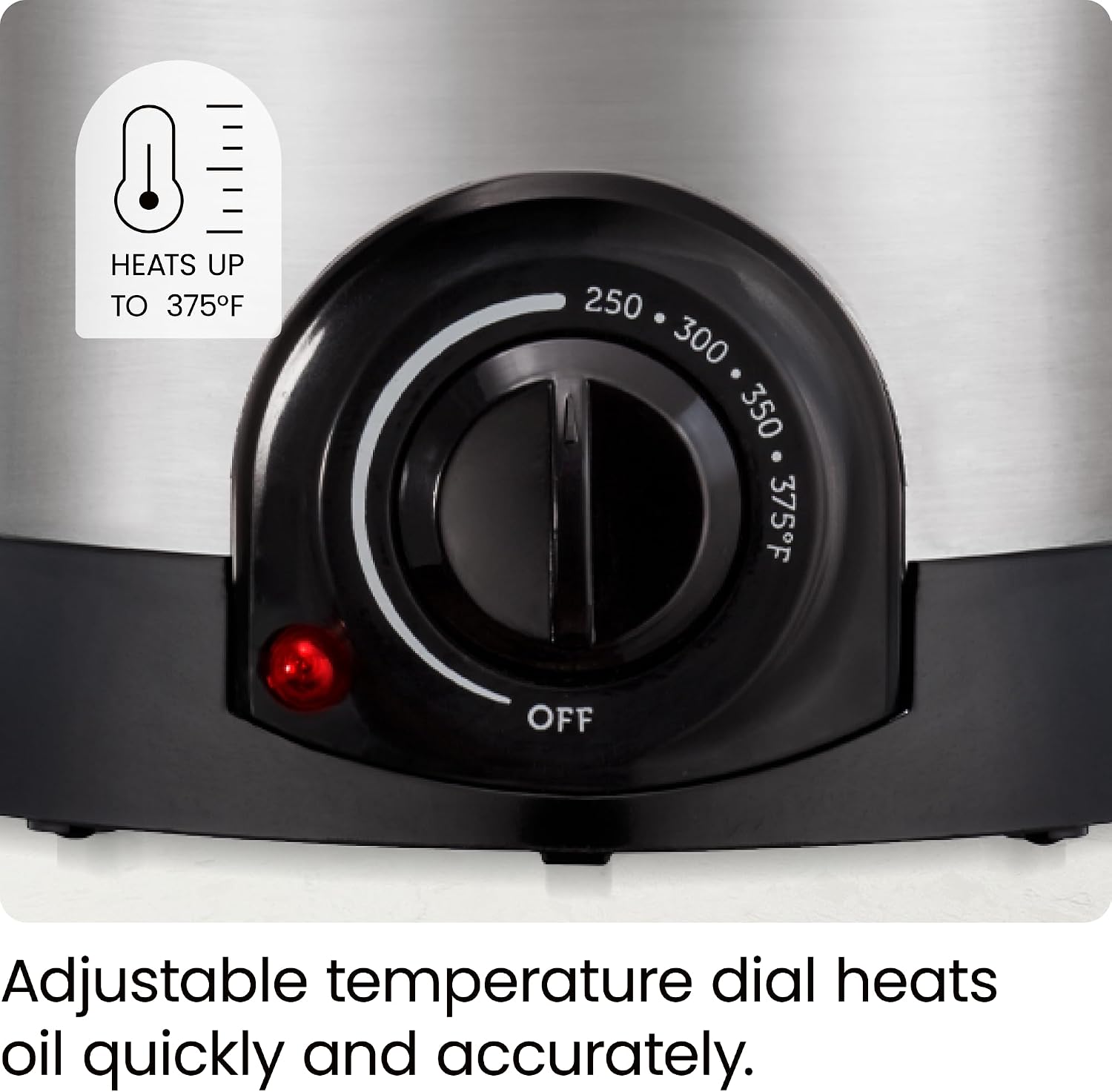 Chefman Fry Guy Deep Fryer with Removable Basket, Easy-to-Clean Non-Stick Coating and Cool-to-Touch Exterior, Adjustable Temperature Control