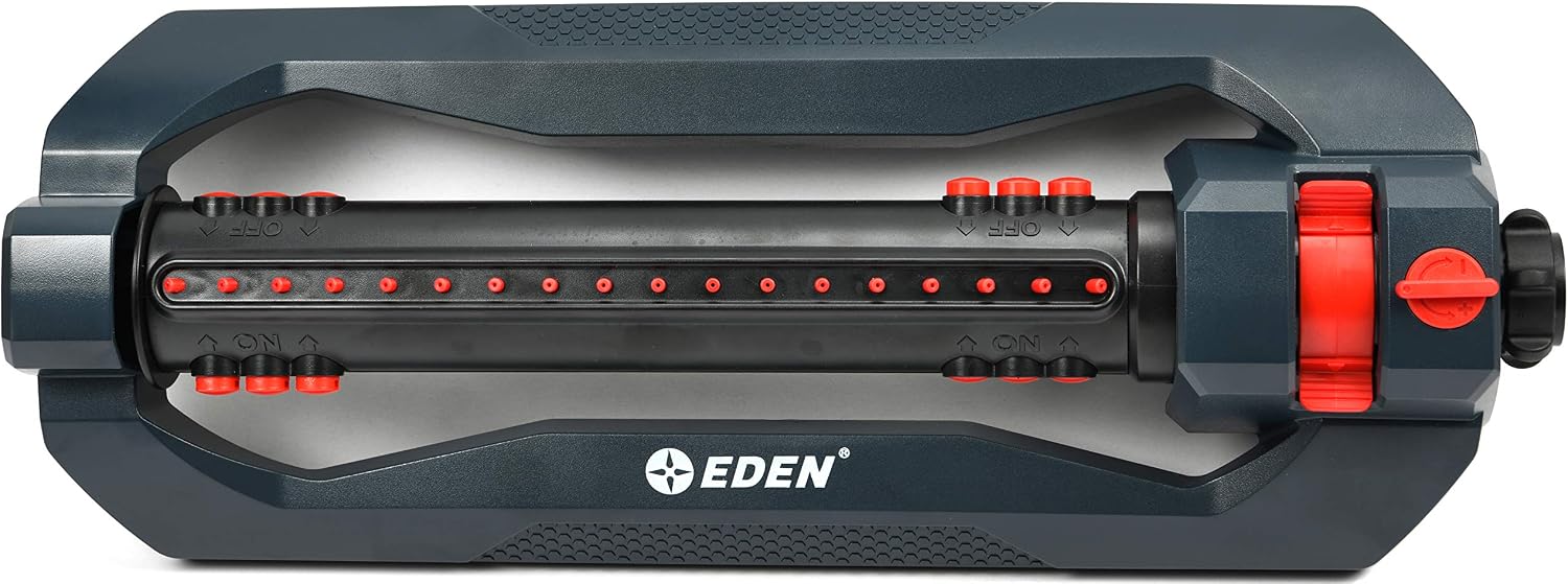 Eden 94112 3-Way Turbo Oscillating Sprinkler for Large Yard and Lawn W/Quick Connect Starter Set, Covers up to 4,300 sq. ft