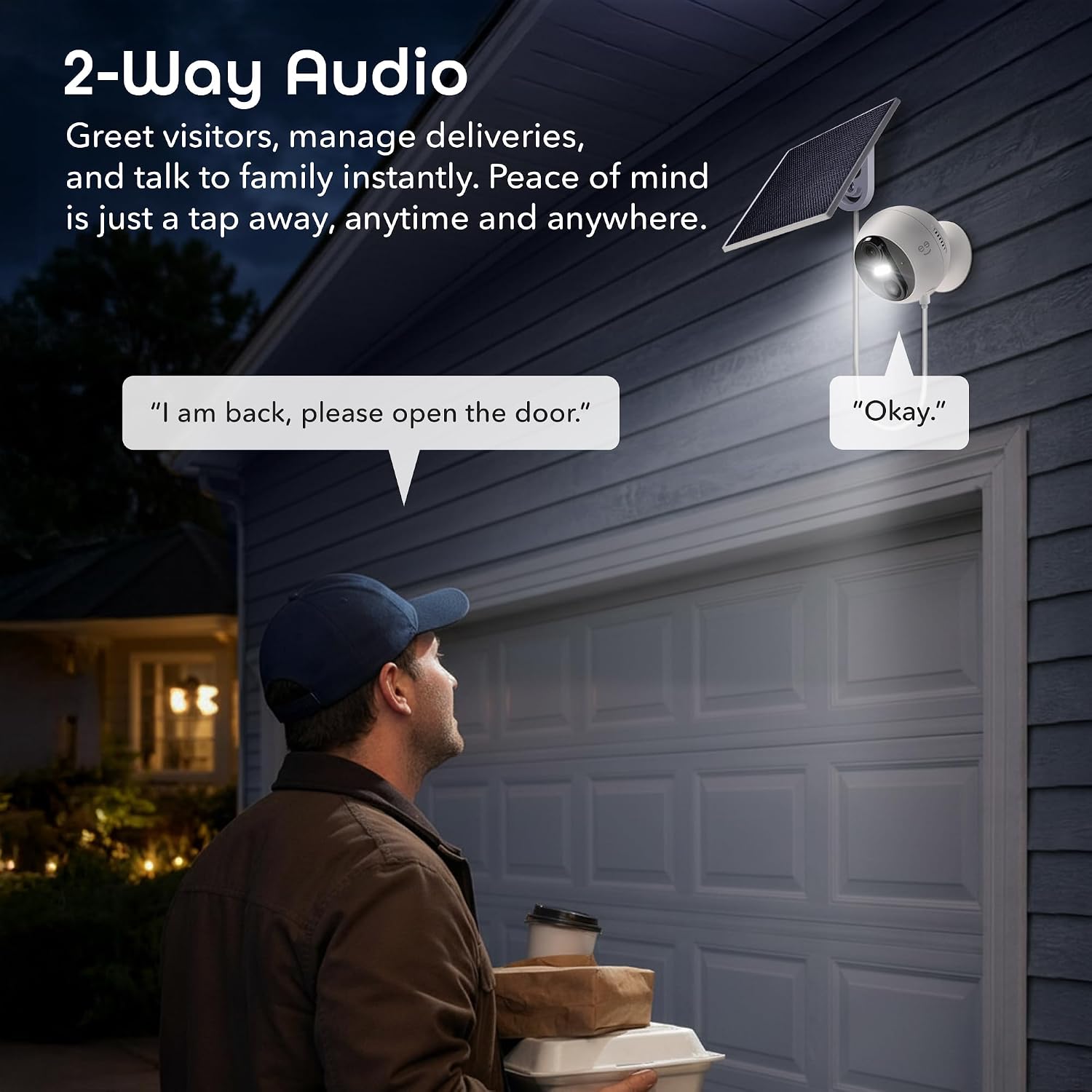 Geeni Perch 3MP Smart Magnetic Battery Camera with 3W Solar Panel – 2K HD Outdoor Wireless Security Camera with Continuous Solar Power, Color Night Vision, LED Spotlight, & IP65 Weatherproof