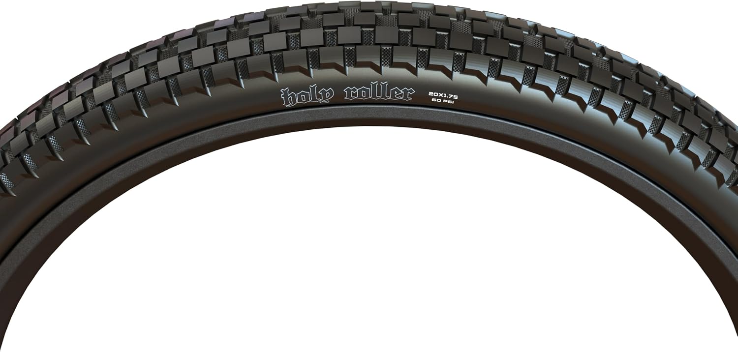 Maxxis Holy Roller | Single Compound | Silkworm Wire Bead BMX Tire | 60 TPI Wire Bead Casing, Inverted Knob Tread, Dirt to Pavement, SilkWorm Puncture Layer