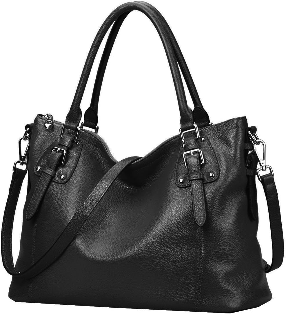 HESHE Leather Purses and Handbag for Women Shoulder Bag Tote Top Handle Bag | Genuine Designer Large Capcity Hobo Crossbody Satchel Travel Work Ladies Zippered Ladies Daily Bag Adjustable Long Strap