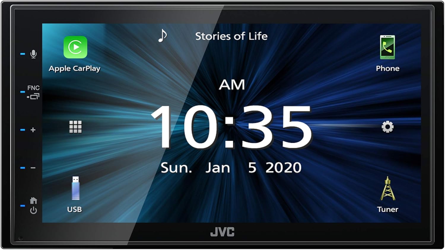 JVC KW-V660BT Apple CarPlay Android Auto DVD/CD Player w/ 6.8" Capacitive Touchscreen, Bluetooth Audio and Hands Free Calling, MP3 Player, Double DIN