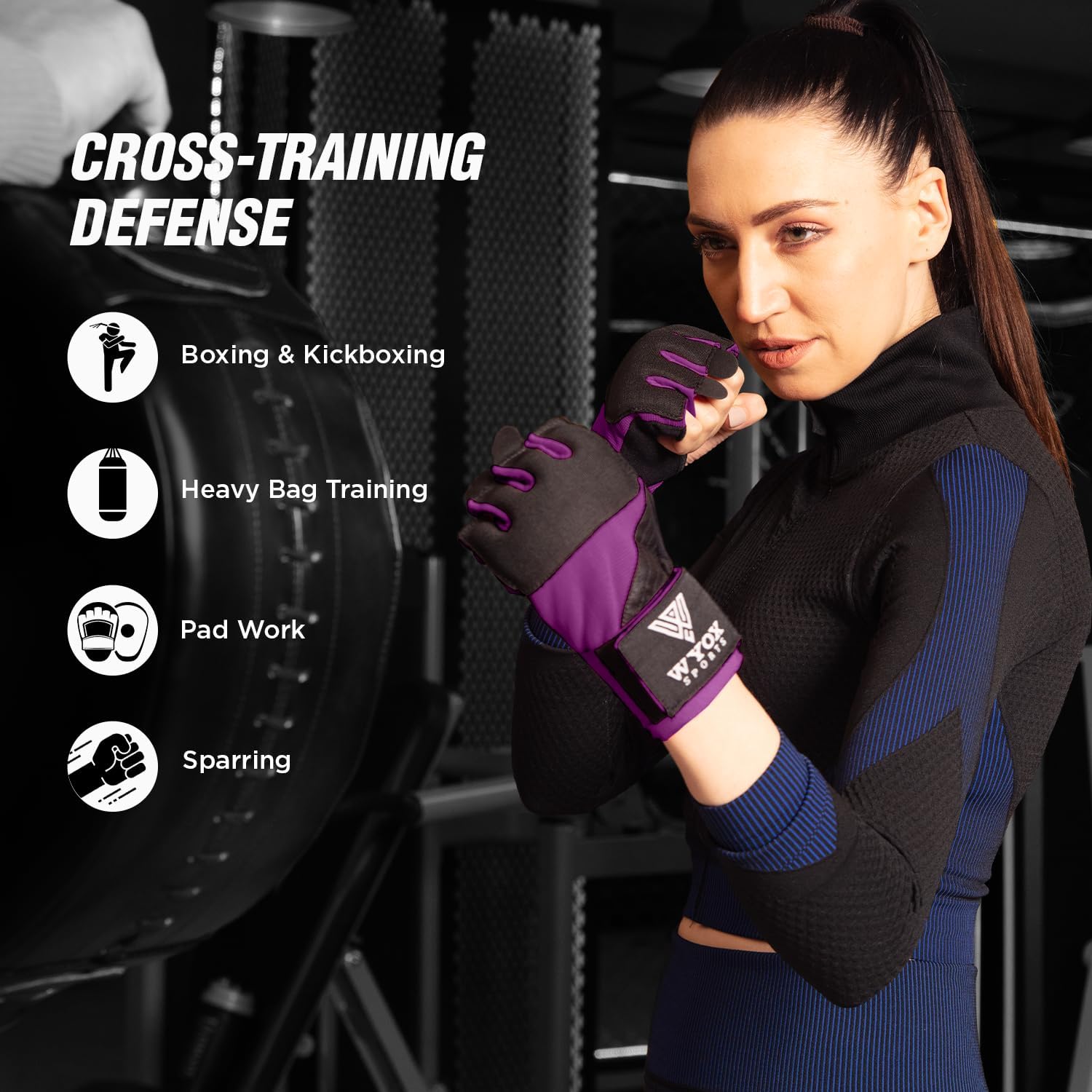 WYOX Neoprene Gel Boxing Hand Wraps Inner Gloves for Men & Women – 80cm/31in Quick Wrist Strap, Padded Knuckle Protection