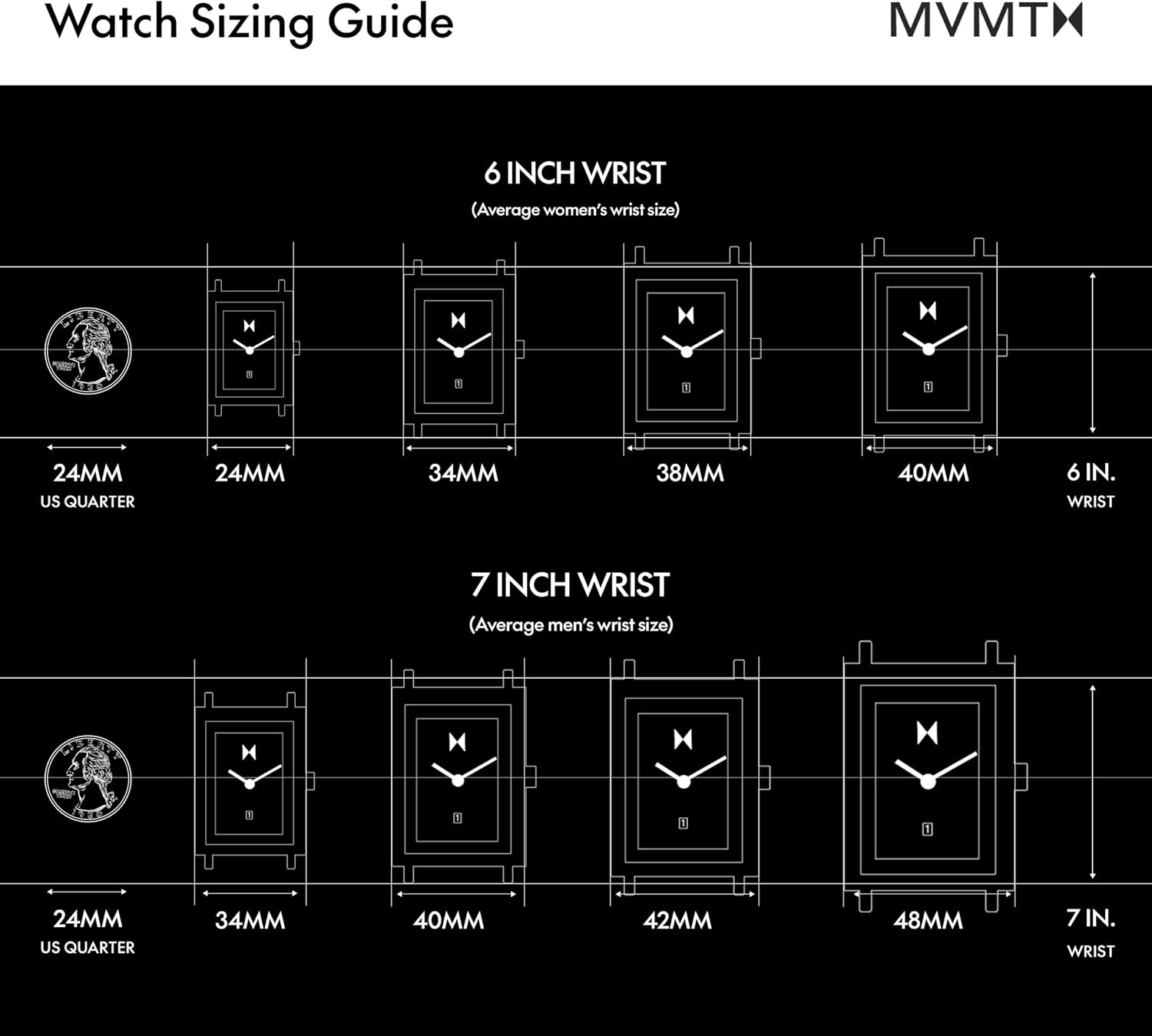 MVMT Signature Square Women's Watch 2 Hand Analog Quartz Stainless Steel Case and Bracelet Water Resistance Premium Minimalist Design for Her 24mm