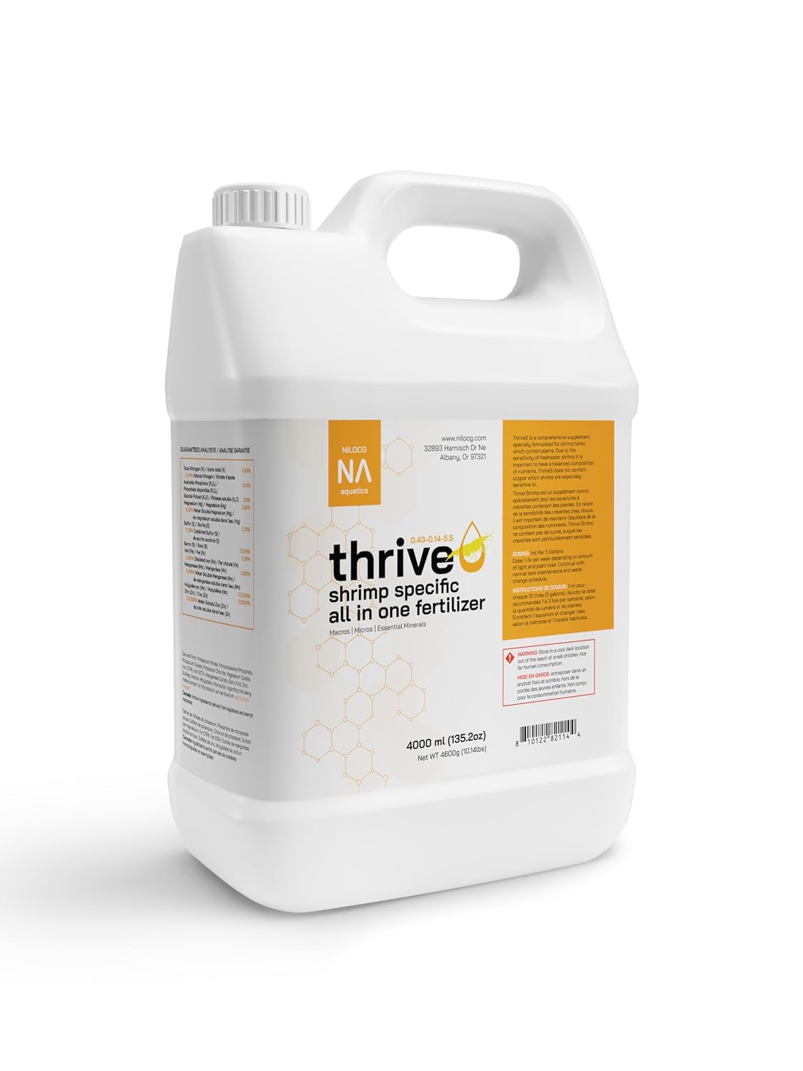 ThriveS Shrimp All‑in‑One Aquarium Fertilizer, 500ml Concentrated Plant Food