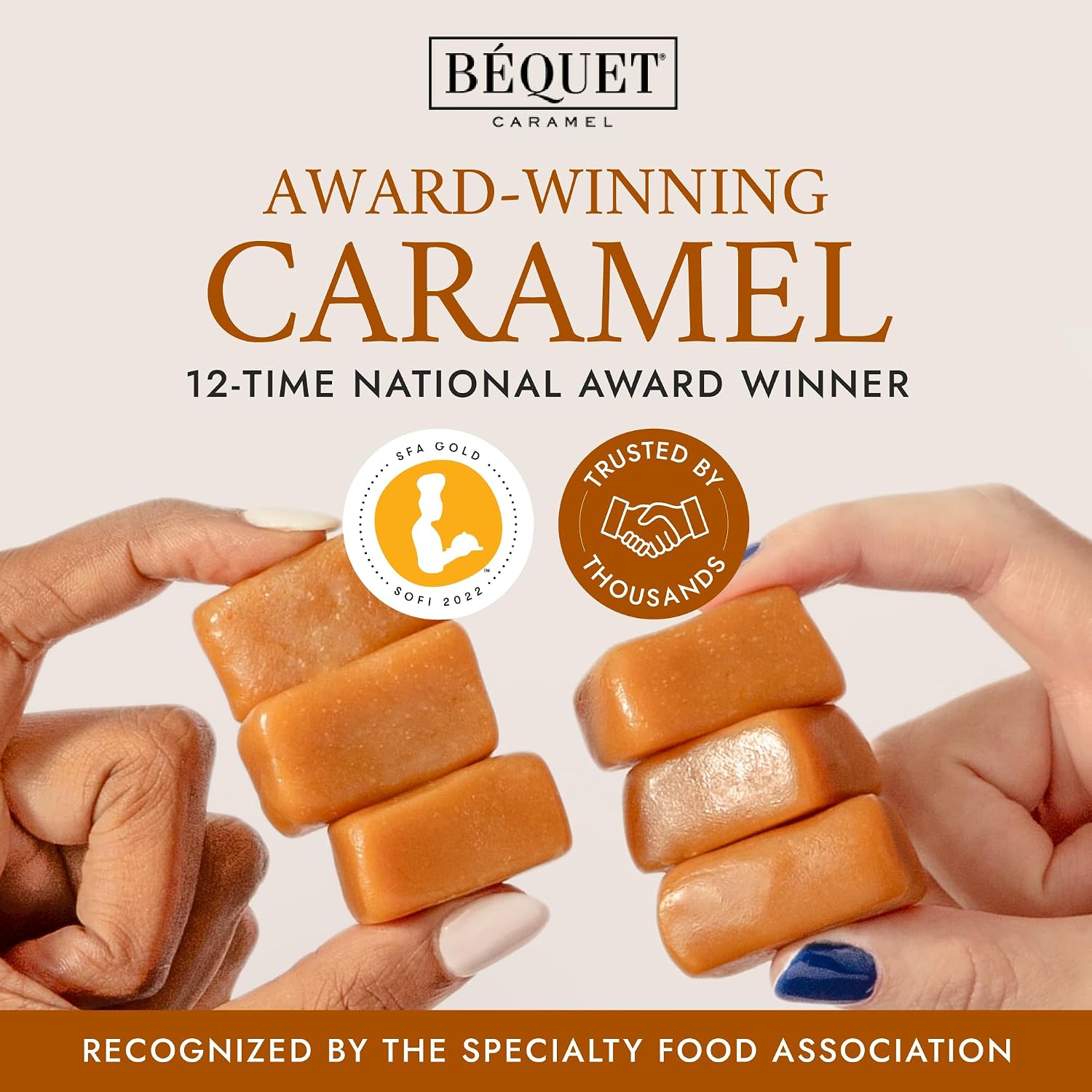 Béquet Celtic Sea Salt Caramels - Individually Wrapped Candy - 8oz Gift Bag | Ready-to-gift bag. Small-batch caramel made in Montana with real cream and butter, Kosher Star-D, gluten free, non-GMO