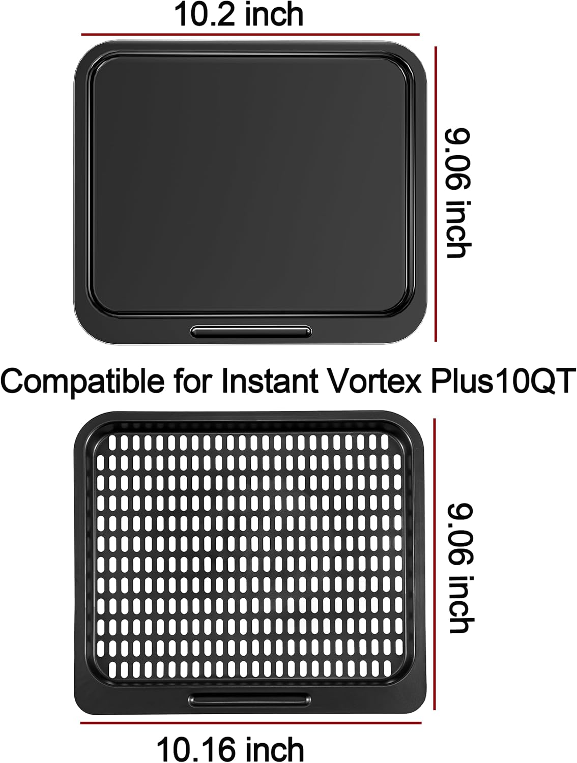 Air Fryer Drip Pan and Cooking Tray for Instant Vortex Plus10 QT,3 Pcs Replacement Parts,Accessories for Instant Vortex Plus 10 Quart Air Fryer